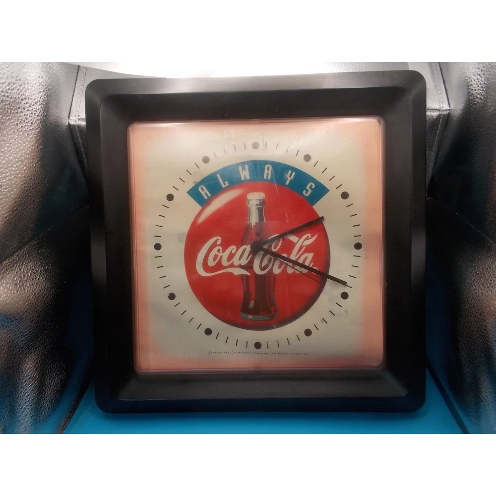 Vintage 1993 Coca-Cola Wall Clock Burwood Products Co USA Always Coke 2652 Black